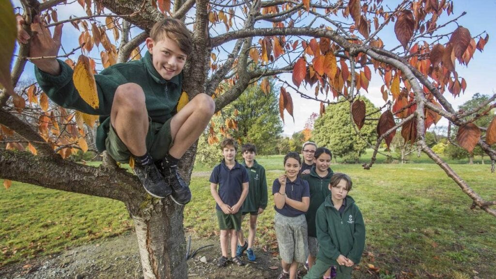 Kids who worked on Adventure Ave on site